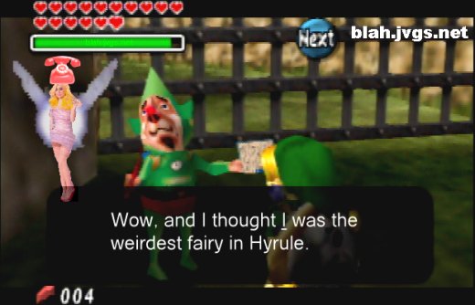 Tingle: Wow, and I thought *I* was the weirdest fairy in Hyrule.